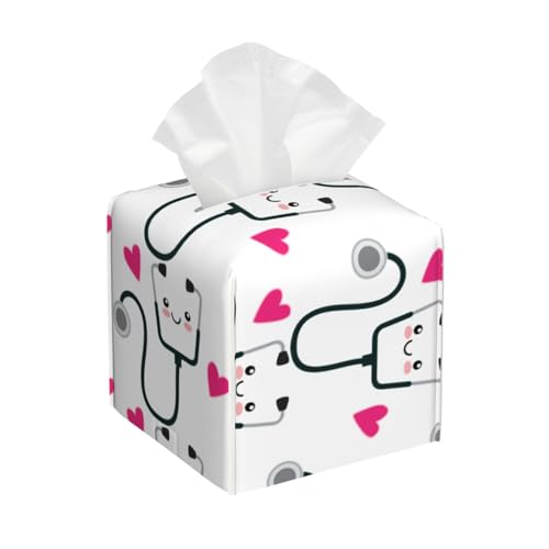 Krankenschwester Stethoskop Quadratische Taschentuchbox aus Leder – Badezimmer-Waschtisch, Nachttisch & Arbeitsplatte, Elegantes Home-Office-Dekor Krankenschwester Stethoskop Quadratische Taschentuchbox aus Leder – Badezimmer-Waschtisch, Nachttisch & Arbeitsplatte, Elegantes Home-Office-Dekor von asbwuo