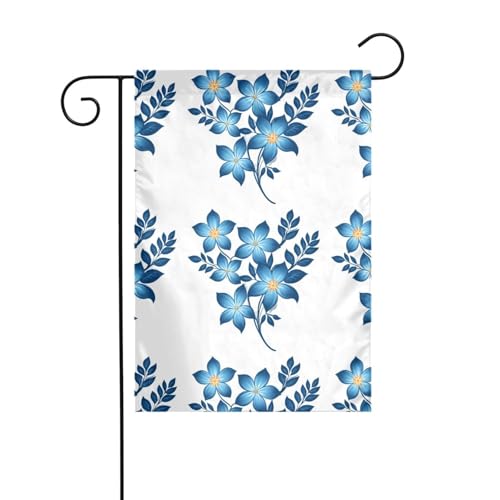 Leuchtende blaue Blume mit fünf Blütenblättern, Bild, Gartenflagge, Hofdekoration, 30,5 x 45,7 cm, für Garten, Terrasse, Balkon von asbwuo