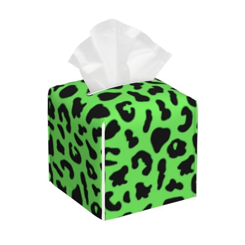 Lustige quadratische Taschentücherbox mit Tiermotiv, Limettengrün und Schwarz, kubische Taschentücherbox, Dekoration für Esstisch und Badezimmer, Büro Lustige quadratische Taschentücherbox mit Tiermotiv, Limettengrün und Schwarz, kubische Taschentücherbox, Dekoration für Esstisch und Badezimmer, Büro von asbwuo