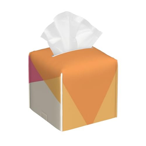 Mid Century Vintage Geometrisches Muster Quadratische Taschentücherbox, Kubische Taschentücherbox, Dekoration auf Esstisch und Badezimmer, Büro von asbwuo