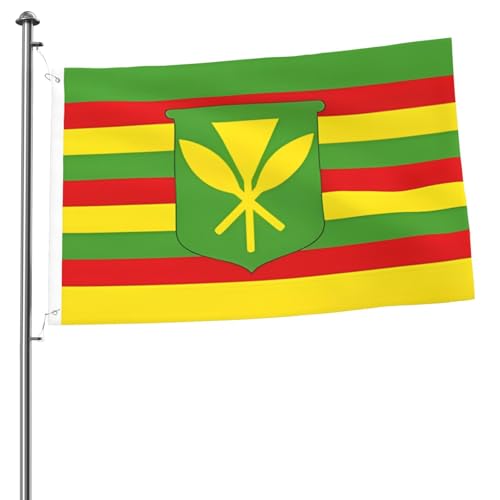 Native Hawaiian Flag Outdoor-Flagge – 2 x 3 Fuß Flaggen für draußen, perfekte Gartenflagge und Hofflaggen für die Sommerdekoration von asbwuo