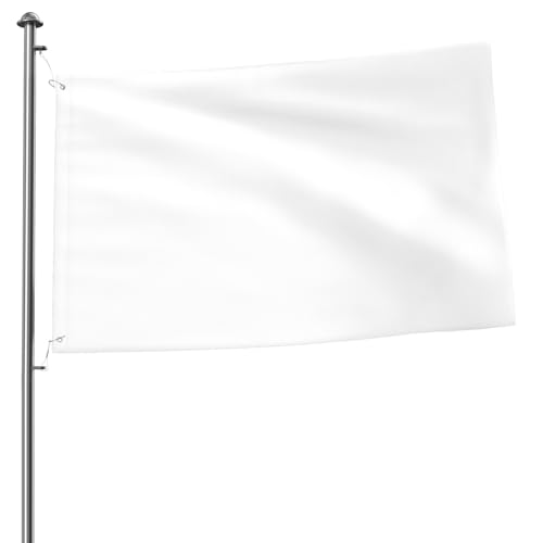 Naturweiße Flagge für den Außenbereich – 2 x 3 Fuß große Flaggen für draußen, perfekte Gartenflagge und Hofflaggen für die Sommerdekoration von asbwuo