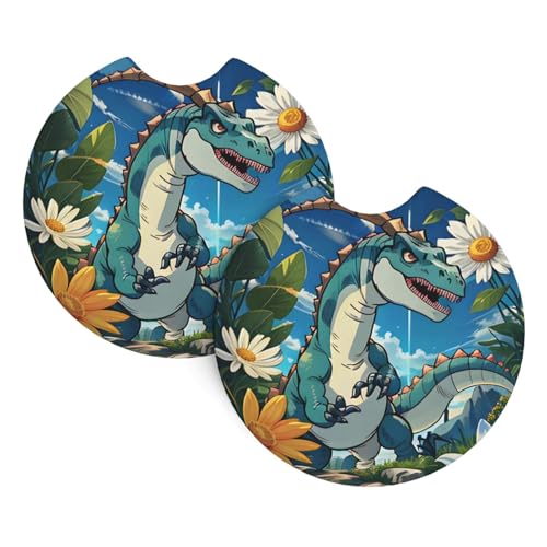 Niedliche Auto-Untersetzer mit Dinosaurier-Aufdruck, 2er-Pack – langlebig, wasserdicht, geruchsneutral, leicht zu reinigen – Auto-Innenausstattung für Damen und Herren Niedliche Auto-Untersetzer mit Dinosaurier-Aufdruck, 2er-Pack – langlebig, wasserdicht, geruchsneutral, leicht zu reinigen – Auto-Innenausstattung für Damen und Herren von asbwuo