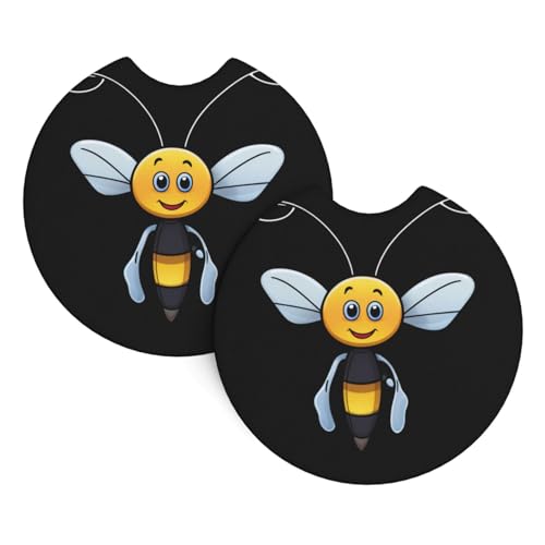 Niedliche Auto-Untersetzer mit kleinem Bienen-Aufdruck, 2er-Pack – langlebig, wasserdicht, geruchsneutral, leicht zu reinigen – Auto-Innenausstattung für Damen und Herren Niedliche Auto-Untersetzer mit kleinem Bienen-Aufdruck, 2er-Pack – langlebig, wasserdicht, geruchsneutral, leicht zu reinigen – Auto-Innenausstattung für Damen und Herren von asbwuo