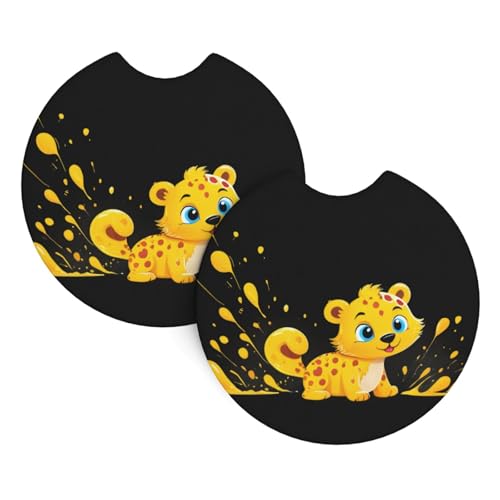 Niedliche Auto-Untersetzer mit kleinem Leopardenmuster, 2er-Pack – langlebig, wasserdicht, geruchsneutral, leicht zu reinigen – Auto-Innenausstattung für Damen und Herren Niedliche Auto-Untersetzer mit kleinem Leopardenmuster, 2er-Pack – langlebig, wasserdicht, geruchsneutral, leicht zu reinigen – Auto-Innenausstattung für Damen und Herren von asbwuo