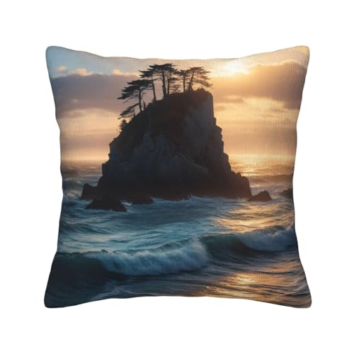 Ocean's Embrace Bedruckte quadratische Dekokissen mit weichen Kissenbezügen, Kissenbezug mit Einsätzen für die Dekoration von Sofa und Schlafzimmer zu Hause von asbwuo