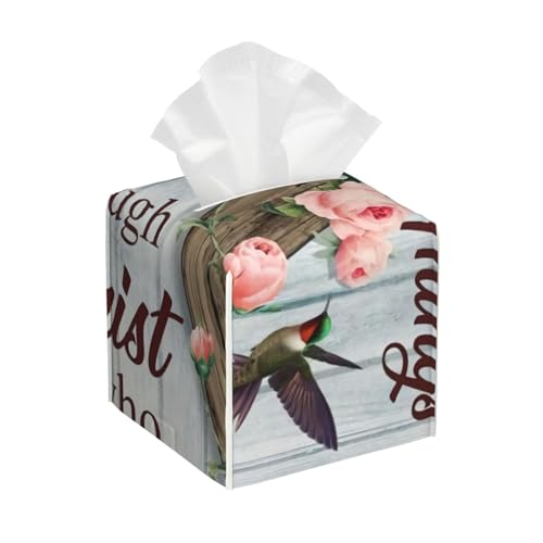 Philipper 4 13 mit Blumenkreuz, quadratische Taschentuchbox, kubische Taschentuchbox, Dekoration auf Esstisch und Badezimmer, Büro von asbwuo