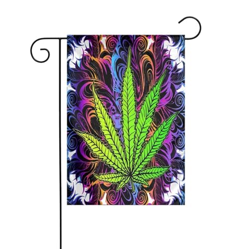 Psychedelische TrippyPattern-Gartenflagge, Außenterrasse, Urlaubsparty-Atmosphäre, dekorative Flagge (12 x 18 Zoll) von asbwuo