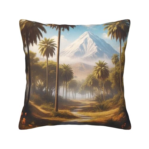 Quadratische Dekokissen mit mystischem Mirage-Print und weichen Kissenbezügen, Kissenbezug mit Einsätzen für die Dekoration von Sofa und Schlafzimmer zu Hause von asbwuo
