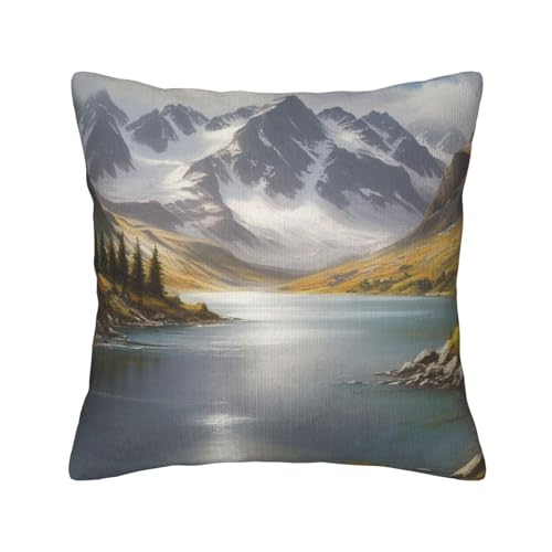 Quadratische Dekokissen mit silbernem Symphonie-Print und weichen Kissenbezügen, Kissenbezug mit Einsätzen für die Dekoration von Sofa und Schlafzimmer zu Hause von asbwuo