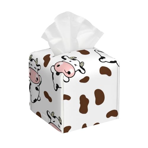 Quadratische Taschentuchbox aus Leder mit Kuh-Print – Badezimmer-Waschtisch, Nachttisch & Arbeitsplatte, Elegantes Home-Office-Dekor Quadratische Taschentuchbox aus Leder mit Kuh-Print – Badezimmer-Waschtisch, Nachttisch & Arbeitsplatte, Elegantes Home-Office-Dekor von asbwuo