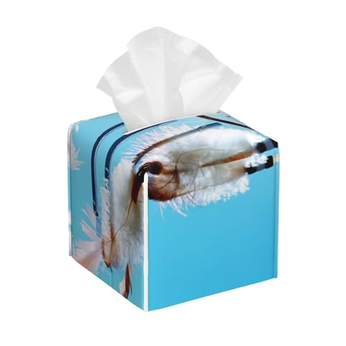 Quadratische Taschentuchbox aus Leder mit Traumfänger-Motiv – Badezimmer-Waschtisch, Nachttisch & Arbeitsplatte, Elegantes Home-Office-Dekor von asbwuo