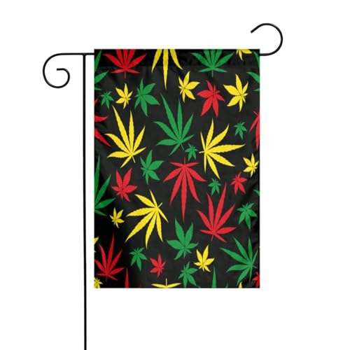 Rasta-Flagge, ReggaeLeaf-Gartenflagge, Außenterrasse, Urlaubsparty-Atmosphäre, dekorative Flagge (30,5 x 45,7 cm) von asbwuo
