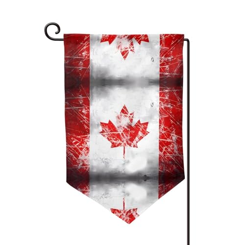 Retro-Kanada-Flagge für draußen – langlebige Hofflagge, Sommerdekoration, perfekt für Garten und Terrasse im Freien von asbwuo