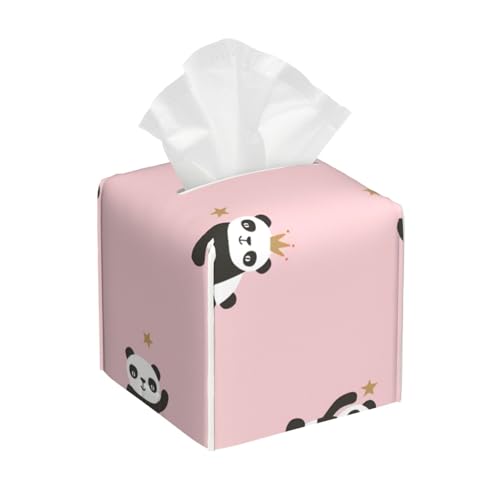 Rosa süßer Panda Quadratische Taschentuchbox-Abdeckung, kubische Taschentuchbox, Dekoration auf Esstisch und Badezimmer, Büro Rosa süßer Panda Quadratische Taschentuchbox-Abdeckung, kubische Taschentuchbox, Dekoration auf Esstisch und Badezimmer, Büro von asbwuo