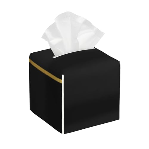 Schlanke quadratische Taschentuchbox in Schwarz mit goldenen Streifen, kubische Taschentuchbox, Dekoration für Esstisch und Badezimmer, Büro Schlanke quadratische Taschentuchbox in Schwarz mit goldenen Streifen, kubische Taschentuchbox, Dekoration für Esstisch und Badezimmer, Büro von asbwuo