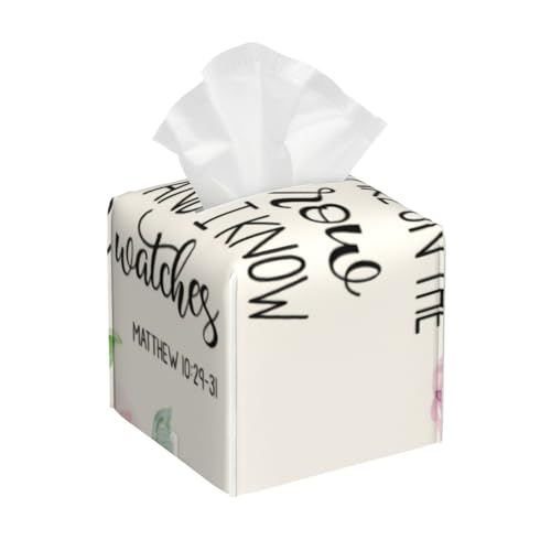 Seine Augen sind auf dem Spatz, quadratische Taschentuchbox-Abdeckung, kubische Taschentuchbox, Dekoration auf Esstisch und Badezimmer, Büro von asbwuo