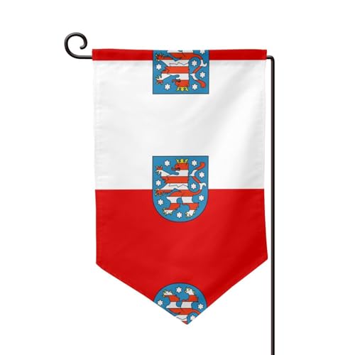 Thüringen-Flagge, Flaggen für draußen – langlebige Hofflagge, Sommerdekoration, perfekt für Garten und Terrasse im Freien von asbwuo