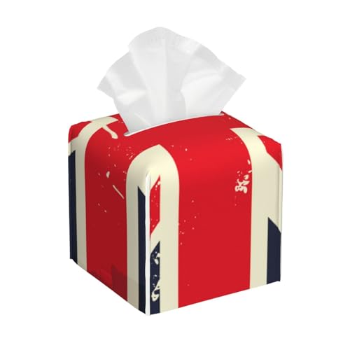 Vintage Union Jack Quadratische Taschentuchbox, Würfelförmige Taschentuchbox, Dekoration auf Esstisch und Badezimmer, Büro Vintage Union Jack Quadratische Taschentuchbox, Würfelförmige Taschentuchbox, Dekoration auf Esstisch und Badezimmer, Büro von asbwuo