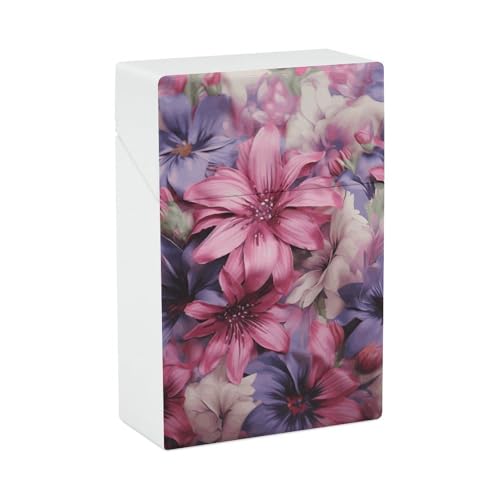 Zigarettenetuis, Lila und Rosa Blumen bedrucktes Zigarettenetui mit 20 Zigaretten - Einrastfederdesign für Einhand-Klappdeckel Zigarettenetuis, Lila und Rosa Blumen bedrucktes Zigarettenetui mit 20 Zigaretten - Einrastfederdesign für Einhand-Klappdeckel von asbwuo