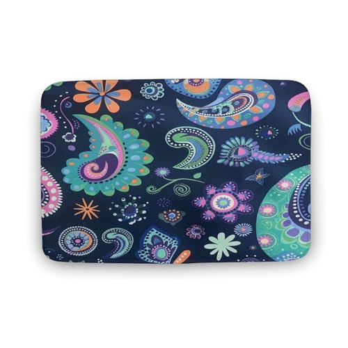 asbwuo Abstrakter geometrischer Badezimmerteppich mit Paisley-Muster, Badematte mit Blatt- und Blumenmuster und Rutschfester Rückseite,50,8 x 81,3 cm von asbwuo