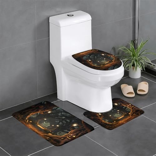 asbwuo Anti-Rutsch-Bodenmatte, 3-teiliges Set, U-förmige Toilettenbodenmatte mit dunklem Lichtdruck, fest angebracht, saugfähig und langlebig, dick und bequem asbwuo Anti-Rutsch-Bodenmatte, 3-teiliges Set, U-förmige Toilettenbodenmatte mit dunklem Lichtdruck, fest angebracht, saugfähig und langlebig, dick und bequem von asbwuo
