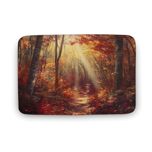 asbwuo Badezimmerteppich „Sunny Fall Woods, schöne Herbst-Badematte mit Rutschfester Rückseite, 40,6 x 61 cm asbwuo Badezimmerteppich „Sunny Fall Woods, schöne Herbst-Badematte mit Rutschfester Rückseite, 40,6 x 61 cm von asbwuo