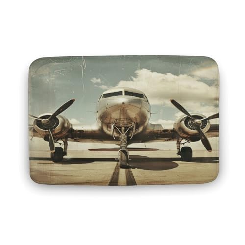 asbwuo Badezimmerteppich mit Militärwolkenhimmel, Badematte mit Flugzeugpropeller und Rutschfester Rückseite, 50,8 x 81,3 cm asbwuo Badezimmerteppich mit Militärwolkenhimmel, Badematte mit Flugzeugpropeller und Rutschfester Rückseite, 50,8 x 81,3 cm von asbwuo