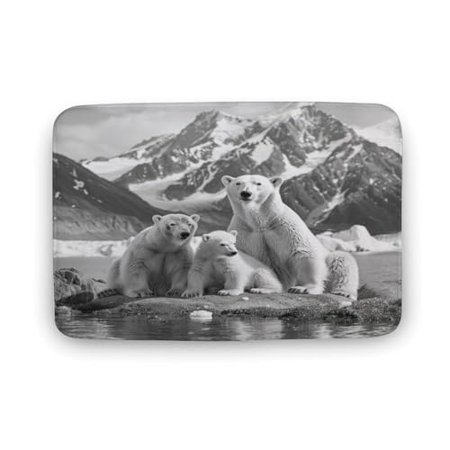 asbwuo Badezimmerteppich mit Tiermotiv „Nature Pine Bear, Badematte mit Berglandschaft und Rutschfester Rückseite, 50,8 x 81,3 cm asbwuo Badezimmerteppich mit Tiermotiv „Nature Pine Bear, Badematte mit Berglandschaft und Rutschfester Rückseite, 50,8 x 81,3 cm von asbwuo