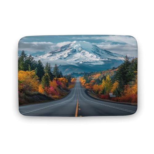 asbwuo Badezimmerteppich mit farbenfrohem Himmel und Wolken, Badematte mit Schneeberg-Highway-Motiv und Rutschfester Rückseite, 50,8 x 81,3 cm asbwuo Badezimmerteppich mit farbenfrohem Himmel und Wolken, Badematte mit Schneeberg-Highway-Motiv und Rutschfester Rückseite, 50,8 x 81,3 cm von asbwuo