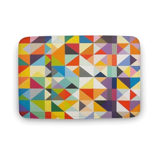 asbwuo Neuartiger geometrischer Badezimmerteppich, Badematte mit Patchwork-Buntglasmotiv und Rutschfester Rückseite, 50,8 x 81,3 cm asbwuo Neuartiger geometrischer Badezimmerteppich, Badematte mit Patchwork-Buntglasmotiv und Rutschfester Rückseite, 50,8 x 81,3 cm von asbwuo
