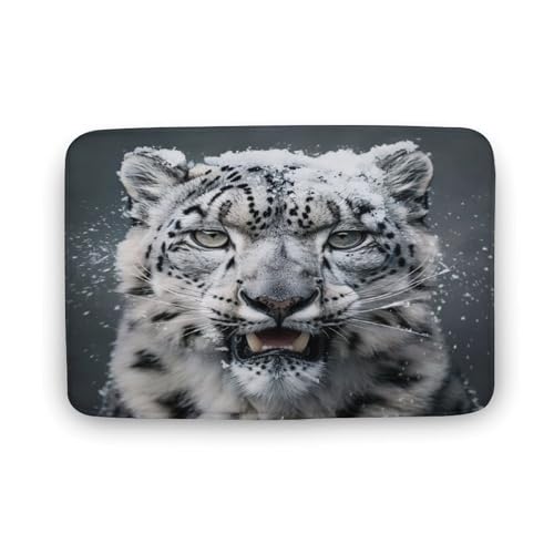 asbwuo Niedlicher Schnee-Badezimmerteppich, Badematte mit Leoparden-Tier-Wildtier-Druck und Rutschfester Rückseite, 20 x 32 Zoll asbwuo Niedlicher Schnee-Badezimmerteppich, Badematte mit Leoparden-Tier-Wildtier-Druck und Rutschfester Rückseite, 20 x 32 Zoll von asbwuo