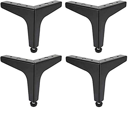 Möbelbeine Stahlmöbelbeine * 4 Sofa Couchtisch Tisch Bett Stützfuß Verstellbare Möbelfüße Schwarze Trigeminusschrankbeine Stark Und Stabil (Schwarz 135 Mm/5,3 Zoll).. von asdchZen