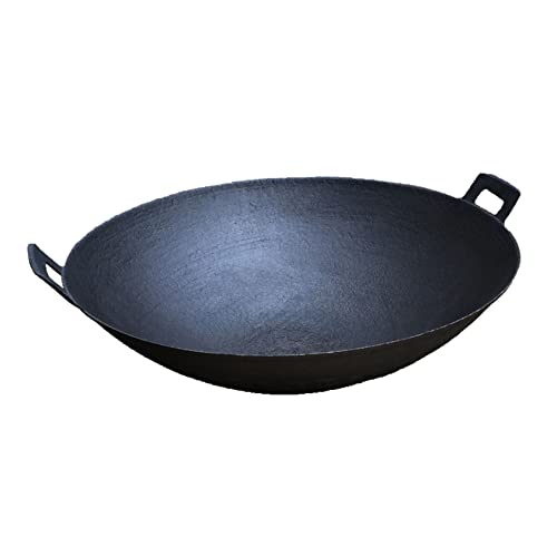 asdchZen Gusseisentopf, Altmodischer Traditioneller Doppelohr-Eisentopf, Wok Und Pfanne, 40 cm, 40 cm asdchZen Gusseisentopf, Altmodischer Traditioneller Doppelohr-Eisentopf, Wok Und Pfanne, 40 cm, 40 cm von asdchZen