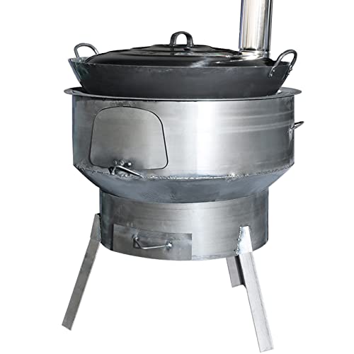 asdchZen Tragbarer, Abnehmbarer Holzofen, Multifunktions-Rauchfreier Gusseisenofen Zum Heizen Und Kochen, Tragbar Mit Kaminrohr, Grillnetz Und Handgefertigtem Wok, 43 cm, 63 cm asdchZen Tragbarer, Abnehmbarer Holzofen, Multifunktions-Rauchfreier Gusseisenofen Zum Heizen Und Kochen, Tragbar Mit Kaminrohr, Grillnetz Und Handgefertigtem Wok, 43 cm, 63 cm von asdchZen