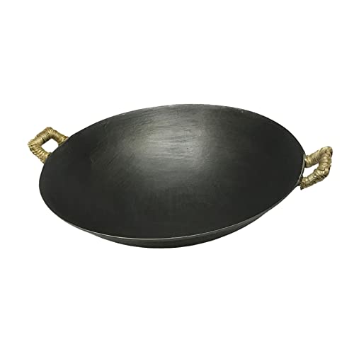 asdchZen Wok Aus Gusseisen, Altmodischer Traditioneller Binauraler Wok-Topf Aus Gusseisen, Dick Und Unbeschichtet, Handgewickelter Griff Aus Hanfseil, Durchmesser 43 cm, Durchmesser 33 cm asdchZen Wok Aus Gusseisen, Altmodischer Traditioneller Binauraler Wok-Topf Aus Gusseisen, Dick Und Unbeschichtet, Handgewickelter Griff Aus Hanfseil, Durchmesser 43 cm, Durchmesser 33 cm von asdchZen