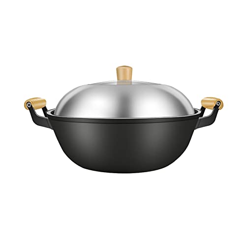asdchZen Wok Aus Gusseisen, Geeignet Für Induktions- Und Gasherde, Mit Deckeldurchmesser 40 cm asdchZen Wok Aus Gusseisen, Geeignet Für Induktions- Und Gasherde, Mit Deckeldurchmesser 40 cm von asdchZen