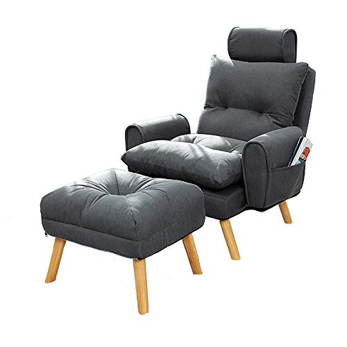 asdchZen Zero Gravity Stuhl, zusammenklappbar, verstellbar, fauler Couchstuhl, faltbar, Freizeitstuhl für Mittagspause, Büro, Balkon, Zuhause (dunkelgrau) von asdchZen