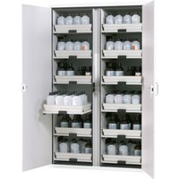 asecos® Säuren- u. Chemikalienschrank CLASSIC, HxBxT 1.965 x 1.197 x 603 mm, 12x Tablarauszug mit PP-Wanne, laborweiß von asecos®