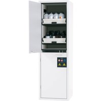 asecos® Säuren- u. Chemikalienschrank CLASSIC, HxBxT 1.965 x 597 x 603 mm, 4x Tablarauszug mit PP-Wanne, laborweiß von asecos®