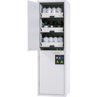 asecos® Säuren- u. Chemikalienschrank CLASSIC, HxBxT 1.965 x 597 x 603 mm, 6x Tablarauszug mit PP-Wanne, lichtgrau von asecos®
