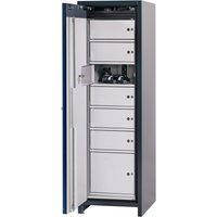 asecos® Sicherheitsschrank Typ 90 für Lithium-Ionen-Batterien ION-CORE-CHARGE, HxBxT 1953x599x615 mm, 1x Schließfachsystem, 1x Bodenauffangwanne, 2x Steckdosenleiste (EU-Ausführung) von asecos®