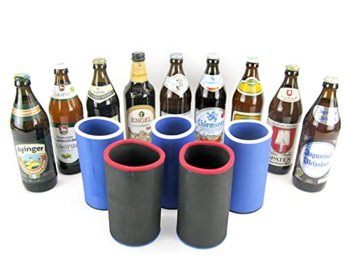 5er Set Bayrische Biere bunte Mischung - Getränkekühler - Bierkühler - Flaschenkühler für alle genormten Bierflaschen für beste Kühlung (5er Set Bayrische Biere bunte Mischung) von asiahouse24