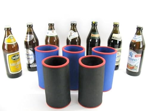 Erstklassige Qualitätskühler für 0,5L Bierdosen oder Bierflaschen im bunten Mix aus 5 Neoprenkühlern. Echtes Neopren mit 5-6mm Stärke. (Bayrische Flaschen) von asiahouse24