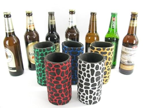 Erstklassige Qualitätskühler für 0,5L Bierdosen oder Bierflaschen im bunten Mix aus 5 Neoprenkühlern. Echtes Neopren mit 5-6mm Stärke. (Flaschenkühler DIN Noppen) von asiahouse24