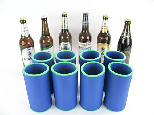 asiahouse24 (8er Set 0,5L Flaschenkühler Blau) Getränkekühler - Bierkühler - Flaschenkühler für alle genormten 0,5L Bierflaschen aus bestem 5-6mm dicken Neopren (8er Set 0,5L Flaschenkühler Blau) von asiahouse24