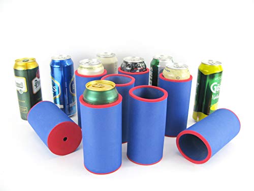 asiahouse24 Getränkekühler - Bierkühler - Dosenkühler für alle genormten 0,33l und 0,5L Getränkedosen aus bestem dicken Neopren für Beste Kühlung (8er Set Dosenkühler Blau, 0,5L) von asiahouse24
