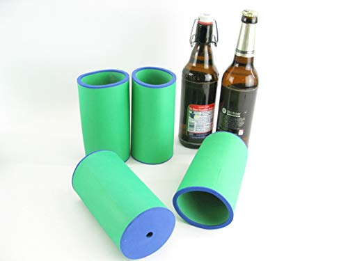 asiahouse24 4er Set Getränkekühler 0,5l Flasche - Bierkühler - Neoprenkühler - passgenau ~Flaschenkühler~ für alle genormten 0,5l Bierflaschen aus hochwertigen 5-6mm starken Neopren (Mintgrün) von asiahouse24