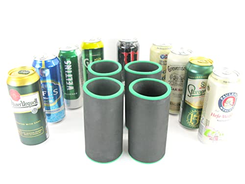 asiahouse24 4er Set Schwarze Getränkekühler 0,5l Dose - Bierkühler - Neoprenkühler - passgenau ~Dosenkühler~ für alle genormten 0,5l Bierdosen aus hochwertigen 5-6mm starken Neopren (4X schwarz) von asiahouse24