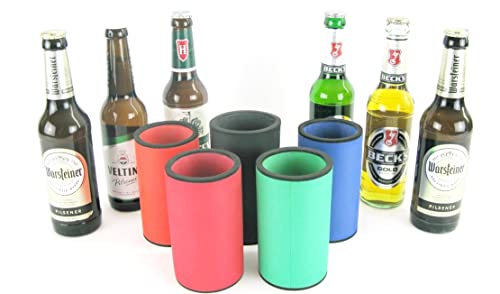 asiahouse24 5X Bunte Mischung Getränkekühler - Bierkühler - Flaschenkühler für Lange 0,33L Bierflaschen aus bestem 5-6mm dicken Neopren für Beste Kühlung - Qualitätskühler Modell 2023 von asiahouse24